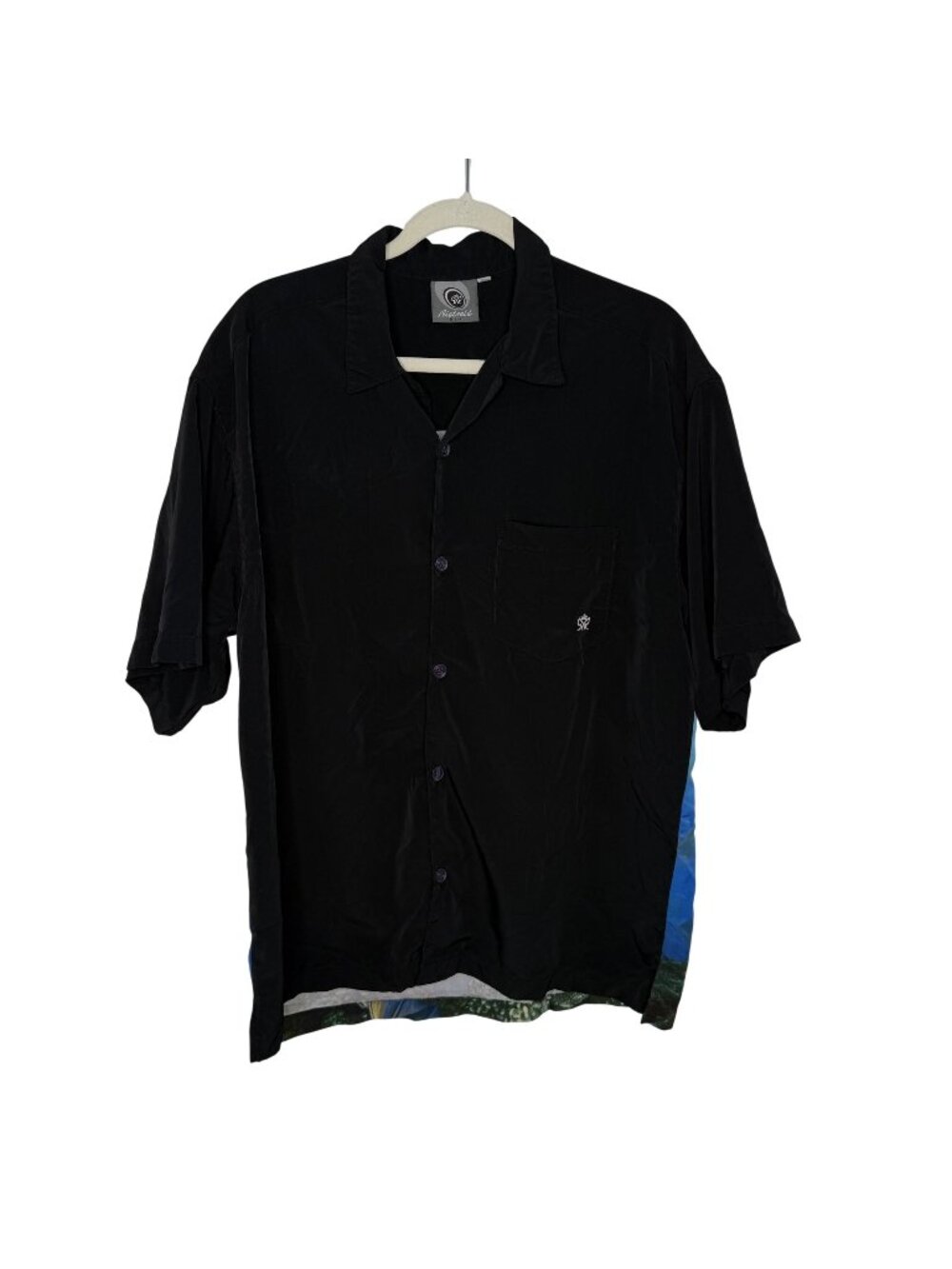 Rietveld Mens Shirt With Colorful Ocean Graphic Back Design, XL